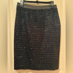 W by Worth Black mini Eyelash Fringe Aria Skirt